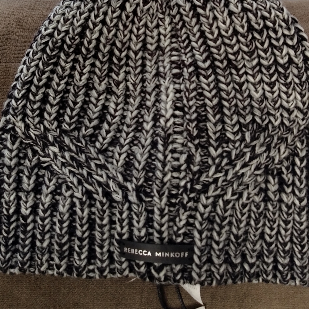 Rebecca Minkoff hat and arm warmers